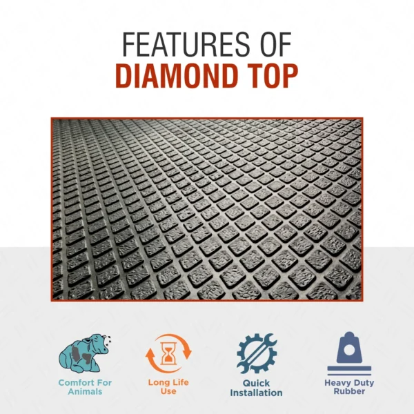 Diamond Top Stud Bottom Interlock Stable Mat