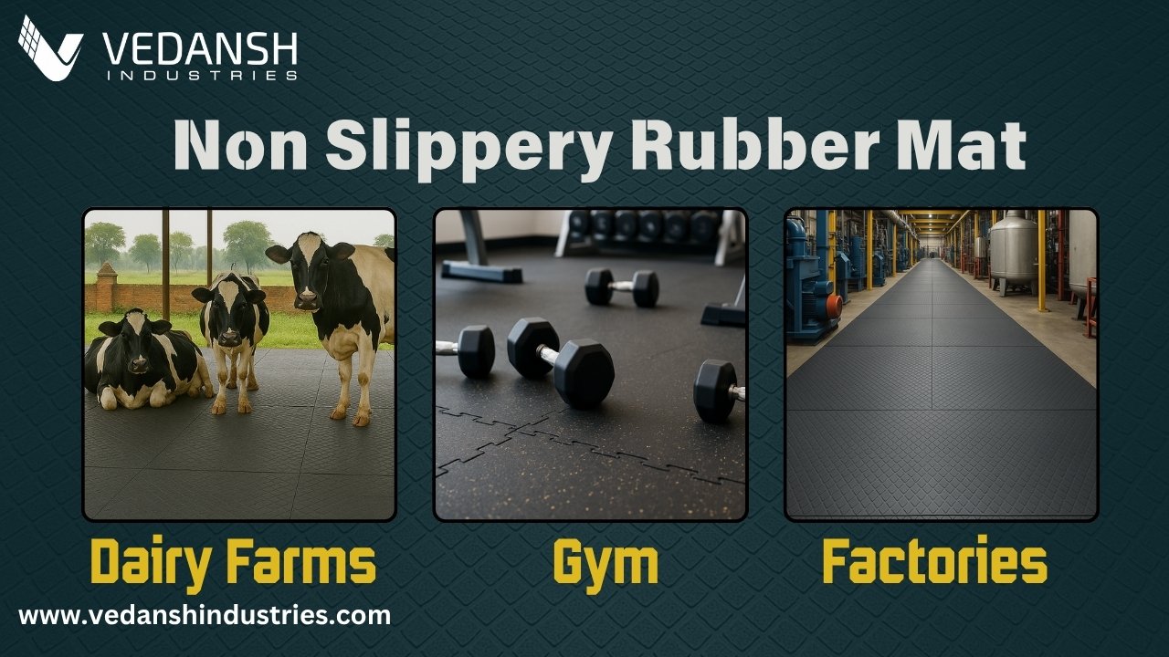 Non Slippery Rubber Mat for Dairy Farms, Gyms, and Factories – Safety First!