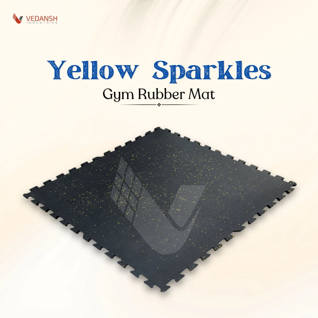 Yellow Sparkle Gym Rubber Mat