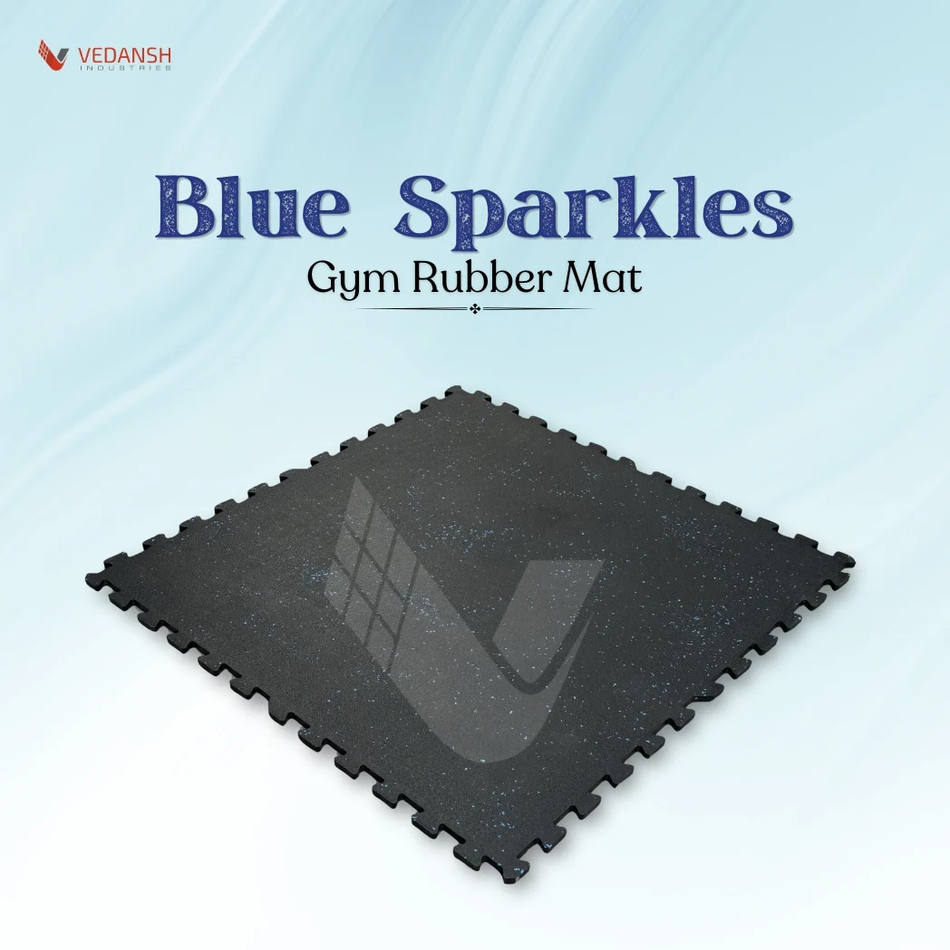 blue sparkle gym rubber mats